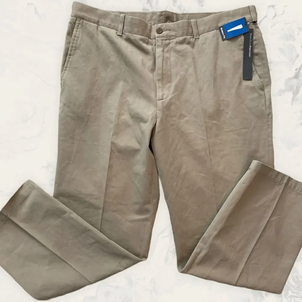Perry Ellis Portfolio Modern Fit  Chino Pants - Size 38 - Color Tan